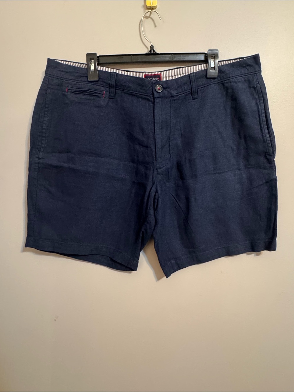 Untuckit St. Julien Men’s Navy Linen Blend Shorts Size 38